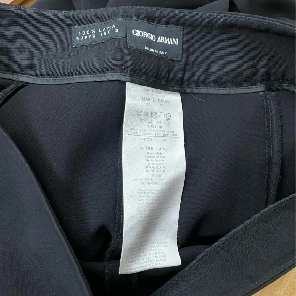 Giorgio Armani Brown Wool Super 150s Trousers Side Zip Women's Sz EU 40 B16 - Picture 3 of 9